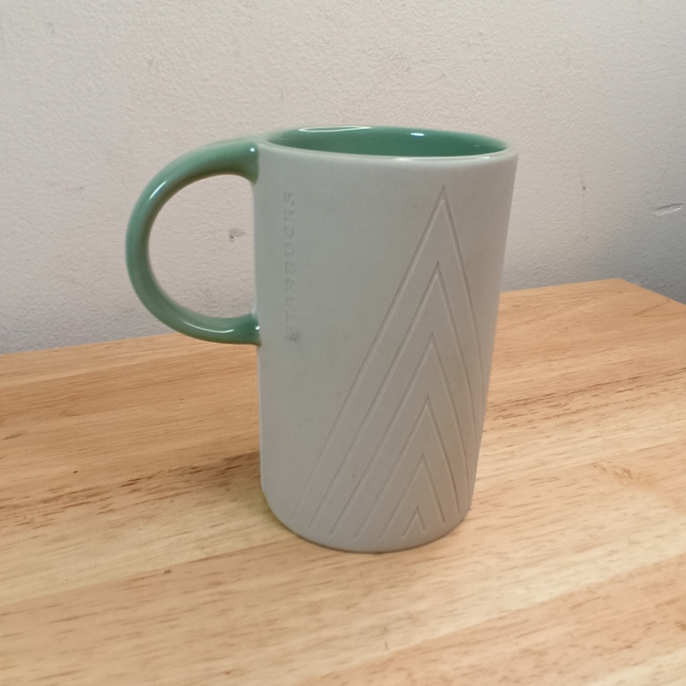 Starbucks Mug Mint Green Geometric Triangle Ceramic Coffee 12 Oz/ 355ml - Picture 2 of 6